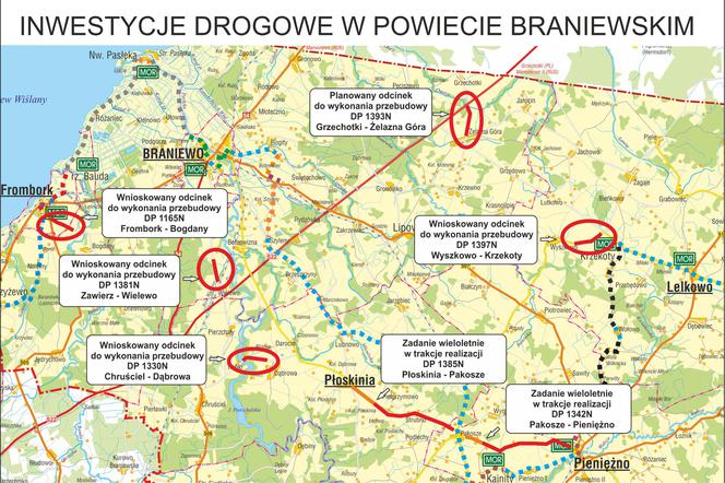 Będą kolejne inwestycje drogowe w powiecie braniewskim. Znamy listę