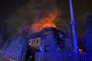 Pożar pustostanu na Targówku