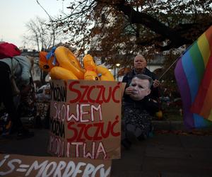 Protesty przed Wawelem w miesięcznice pogrzebu pary prezydenckiej