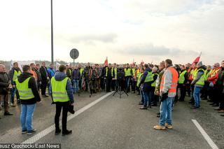 Protest rolników na A4 pod Brwinowem