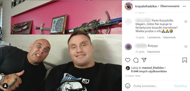 Krzysztof Radzikowski i fanka błagająca o pomoc