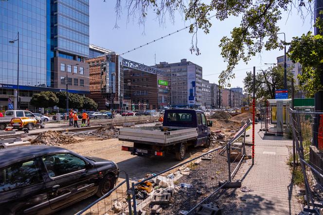 Budowa tramwaju na Rakowieckiej w Warszawie