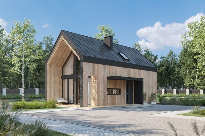 DXM1032 Stodoła 2 MK to kolejny projekt o minimalistycznej bryle, którą podkreślają materiały wykończeniowe