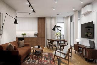 W tych wnętrzach wiedzie prym stylistyka mid-century. 63-m mieszkanie w Skierniewicach z domieszką retro