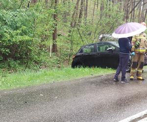 Wypadek na drodze nr 42 w Brodach. Zderzyły się dwa auta osobowe