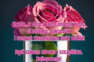 Kartka z życzeniami dla Krystyny na imieniny