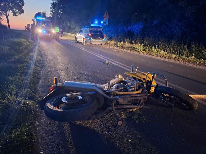 Wypadek motocyklisty w Bronikowie