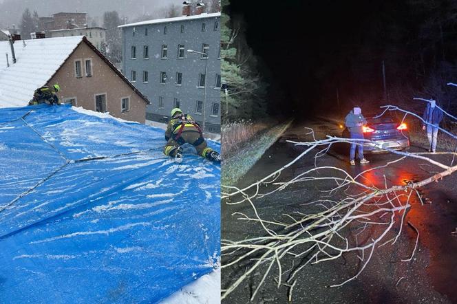 Wichury na Dolnym Śląsku. Silny wiatr zerwał dach z budynku, strażacy interweniowali 200 razy