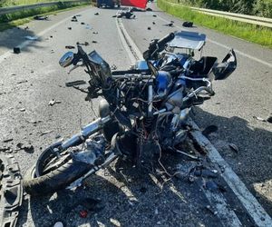 Wypadek motocyklisty - Wola Jechowa