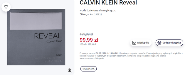 Perfumy Calvin Klein Rossmann