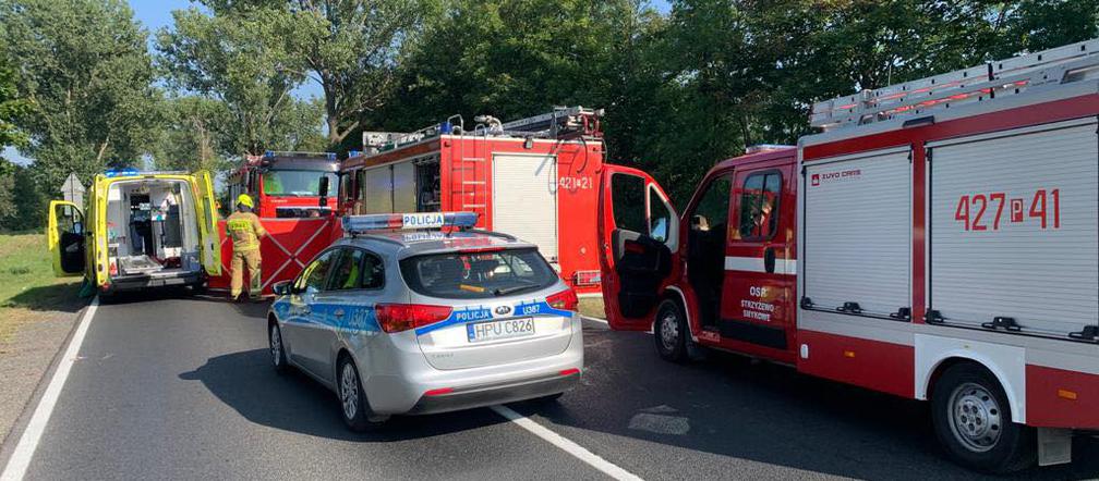 Wypadek pod Gnieznem. Motocyklista reanimowany na drodze