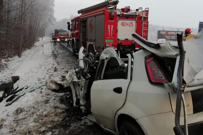 Wielopole. Nie żyje 32-latek z Piotrkowa Trybunalskiego. Wjechał wprost na czołówkę z TIR-em