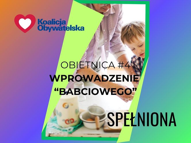 4. Wprowadzenie "babciowego" - program Aktywny Rodzic