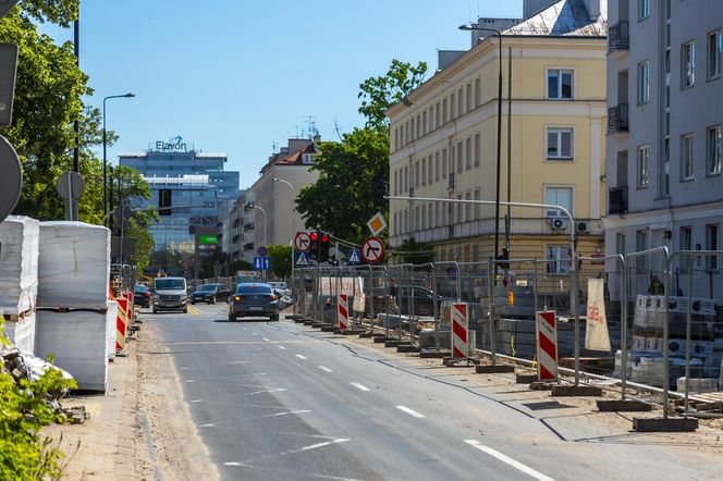 Tramwaj na Rakowieckiej w budowie