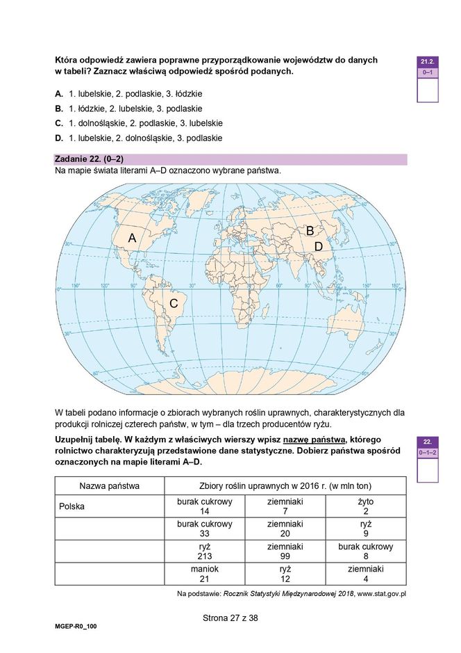 Matura próbna 2024 geografia