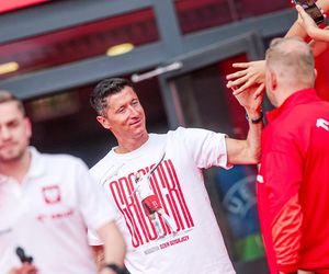 Robert Lewandowski na meczu Polska - Mołdawia