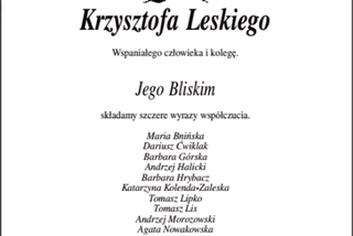 Krzysztof Leski nekrolog