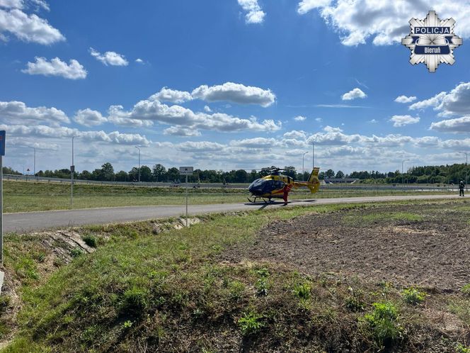 11-latek na rowerze wjechał pod motocykl. Lądował śmigłowiec LPR