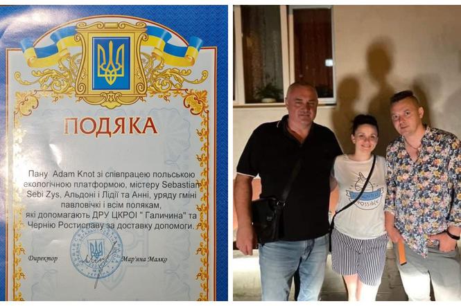 Adam Knot i Mr Sebii dostali podziękowania od Ukraińców za pomoc humanitarną