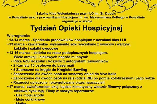 Tydzień Opieki Hospicyjnej w I LO w Koszalinie.