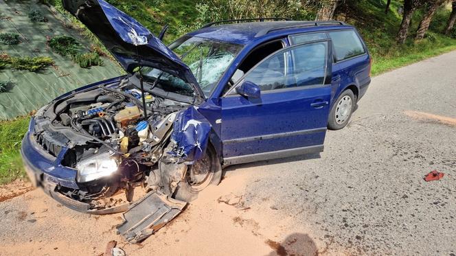 Groźny wypadek pod Nowym Sączem. Motocyklista zderzył się z osobówką