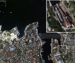 Zdjęcia satelitarne portu w Sewastopolu po ataku