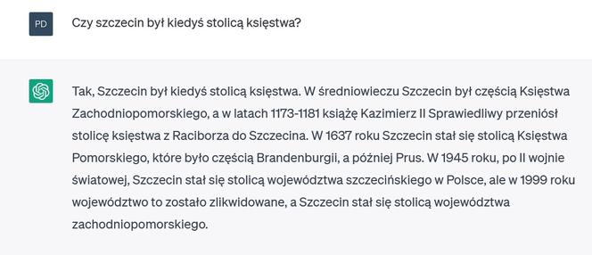 Chat GPT o Szczecinie 