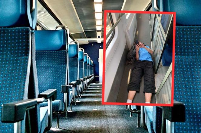 Nie mógł usiąść, więc się położył. Niecodzienna scena w pociągu PKP Intercity