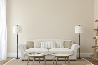 Beżowy off white z białą miękką sofą