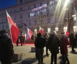 Marsz Pamięci Żołneirzy Wyklętych w Lublinie. Wcześniej odbył się laserowy pokaz