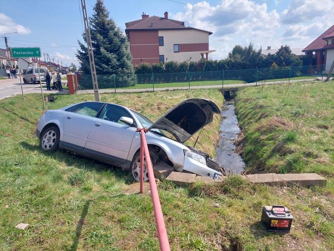 Wypadek w Tychowie. Poszkodowany kierowca Audi 