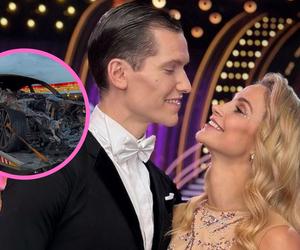 Uczestnicy „Tańca z gwiazdami” mieli groźny wypadek. Ich samochód stanął w płomieniach 