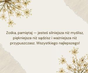 Kartka z życzeniami na imieniny Zosi