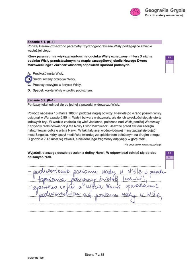 Matura próbna 2024 - geografia