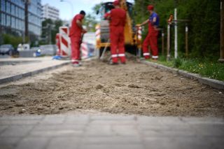 Na skrzyżowaniu Woronicza ze Spartańską na Mokotowie trwają prace