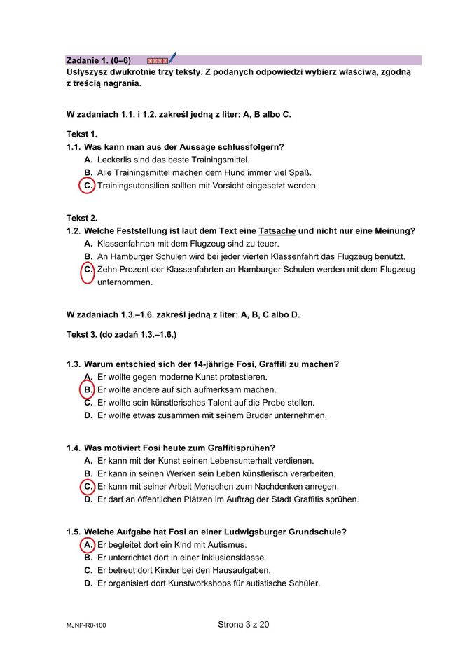 Matura 2025 niemiecki rozszerzony - odpowiedzi do arkusza CKE 13.05.2025 - Formuła 2023