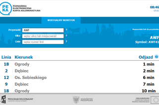 Pasażerowie komunikacji miejskiej w Poznaniu mogą być zadowoleni. Wirtualny Monitor został naprawiony