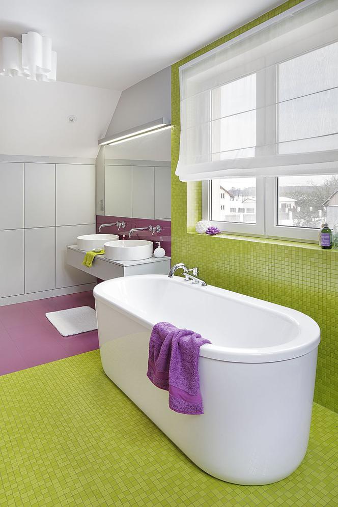 Zielona łazienka w stylu nowoczesnym