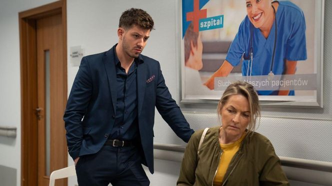 Barwy szczęścia odc. 3247. Justin (Jasper Sołtysiewicz), Zamilska (Anna Bonna) - matka Oli