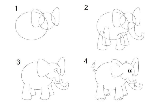jak narysowac slonia- calosc