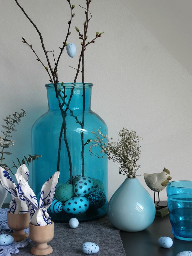 Niebieskie Święta i wazon  DIY
