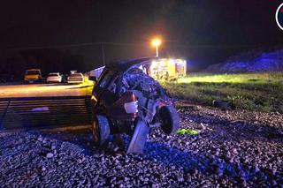 Kierujący samochodem Audi stracił panowanie nad pojazdem i zjechał z drogi na pobocze 