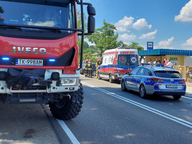 Czołowe zderzenie w Stykowie