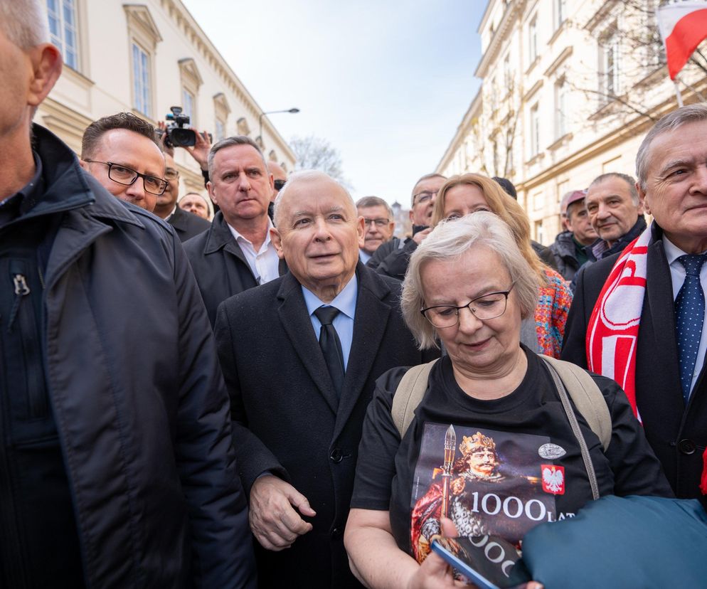 Jarosław Kaczyński na marszu