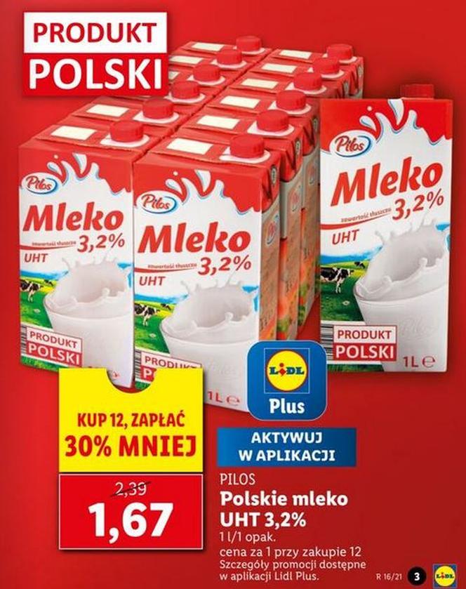 Mleko tylko za 1,67 zł