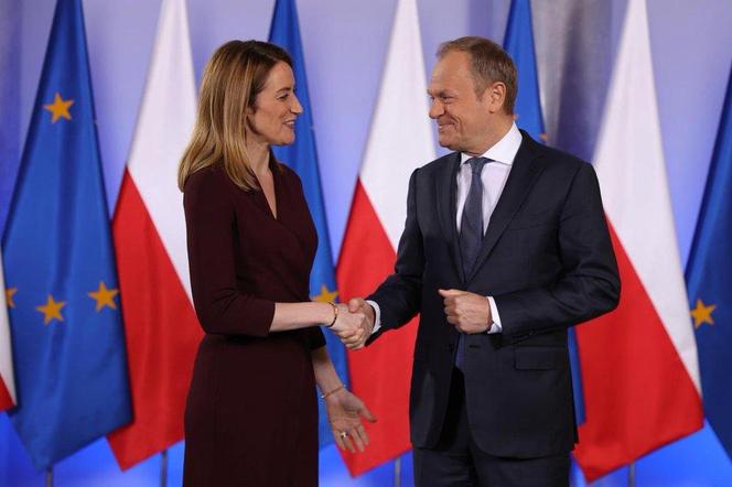 Donald Tusk i Roberta Metsola