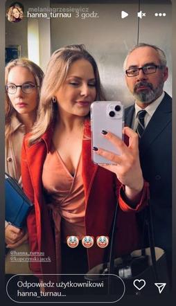 M jak miłość. Adam Werner (Jacek Kopczyński), Anita (Melania Grzesiewicz), Sylwia (Hanna Turnau)