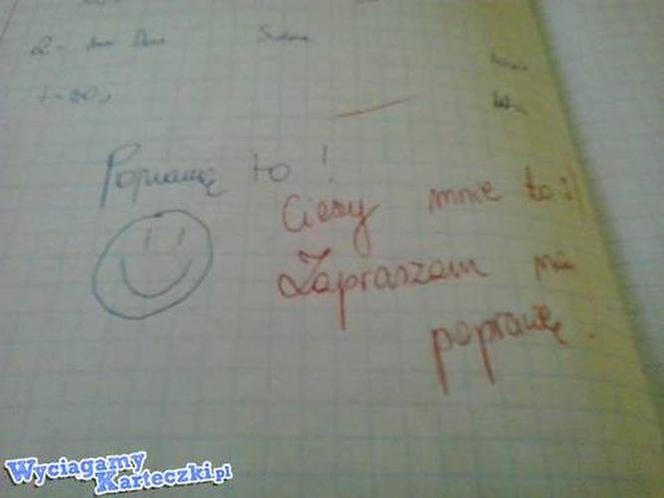 Najlepsze odpowiedzi z kartkówek i sprawdzianów