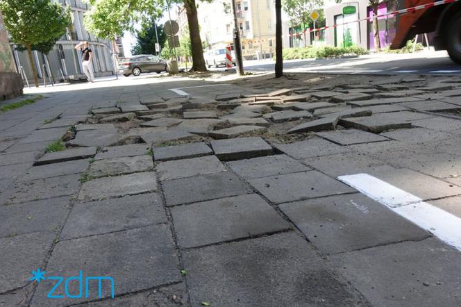 Miała być linia ciągła, a wyszła przerywana, bo chodnik jest do remontu! Trwa wprowadzanie SPP na Wildzie i Łazarzu