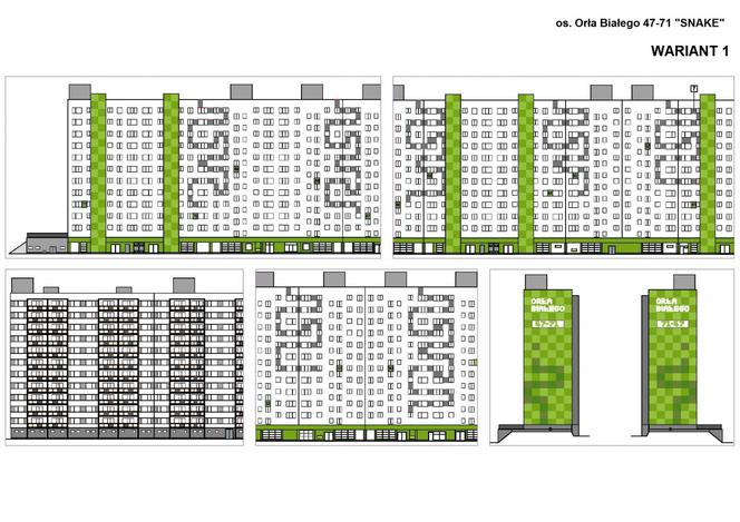 Projekt węża na bloku